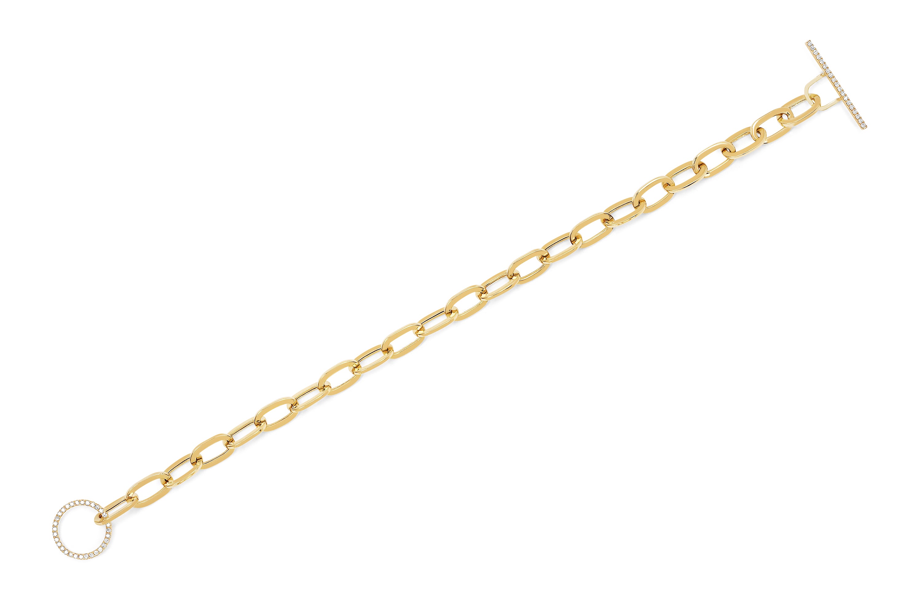 Jumbo Link Chain & Diamond Toggle Bracelet