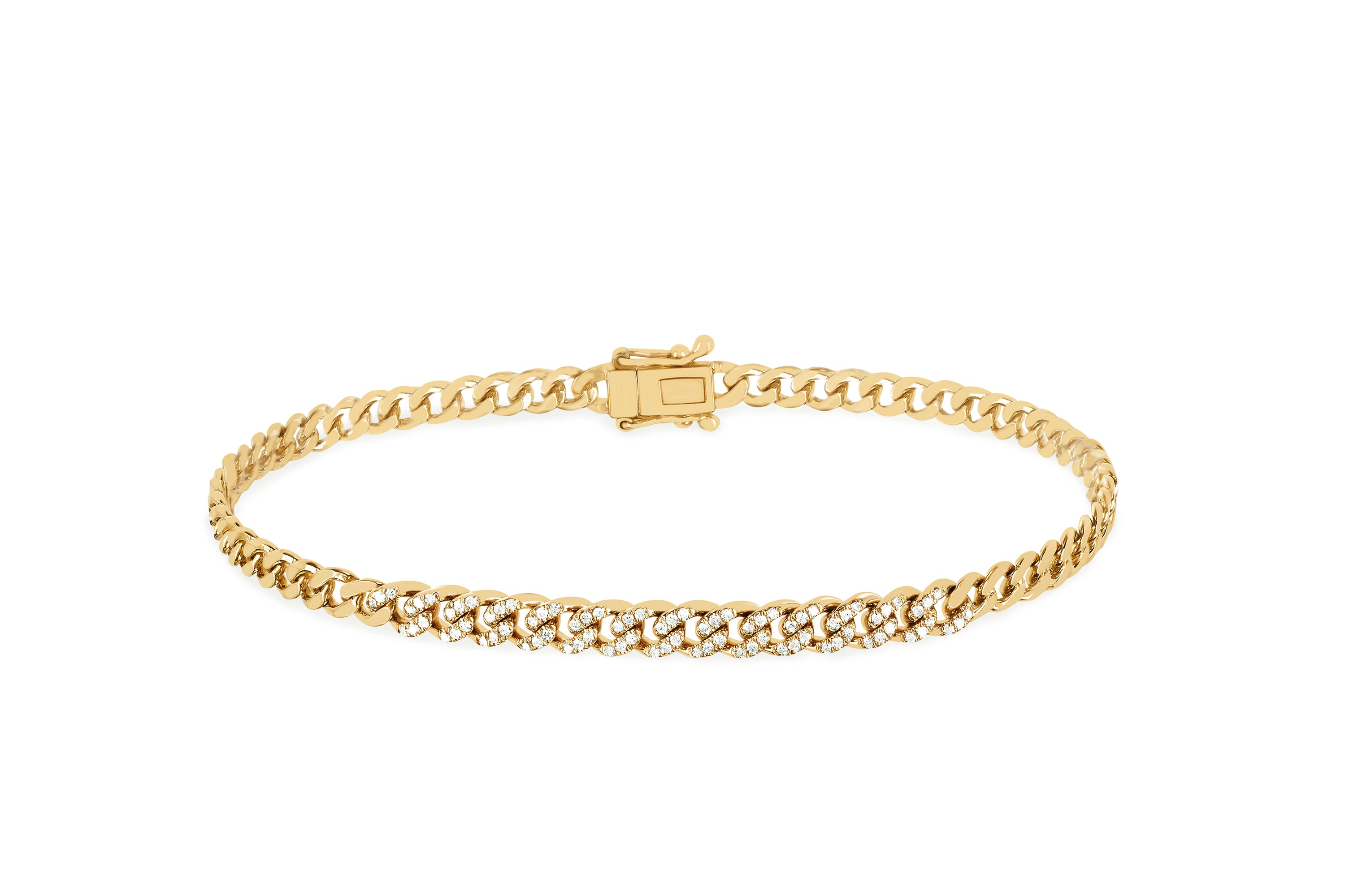 10k Yellow Gold Cuban natural Diamond Bracelet!! – LaModaJewelry
