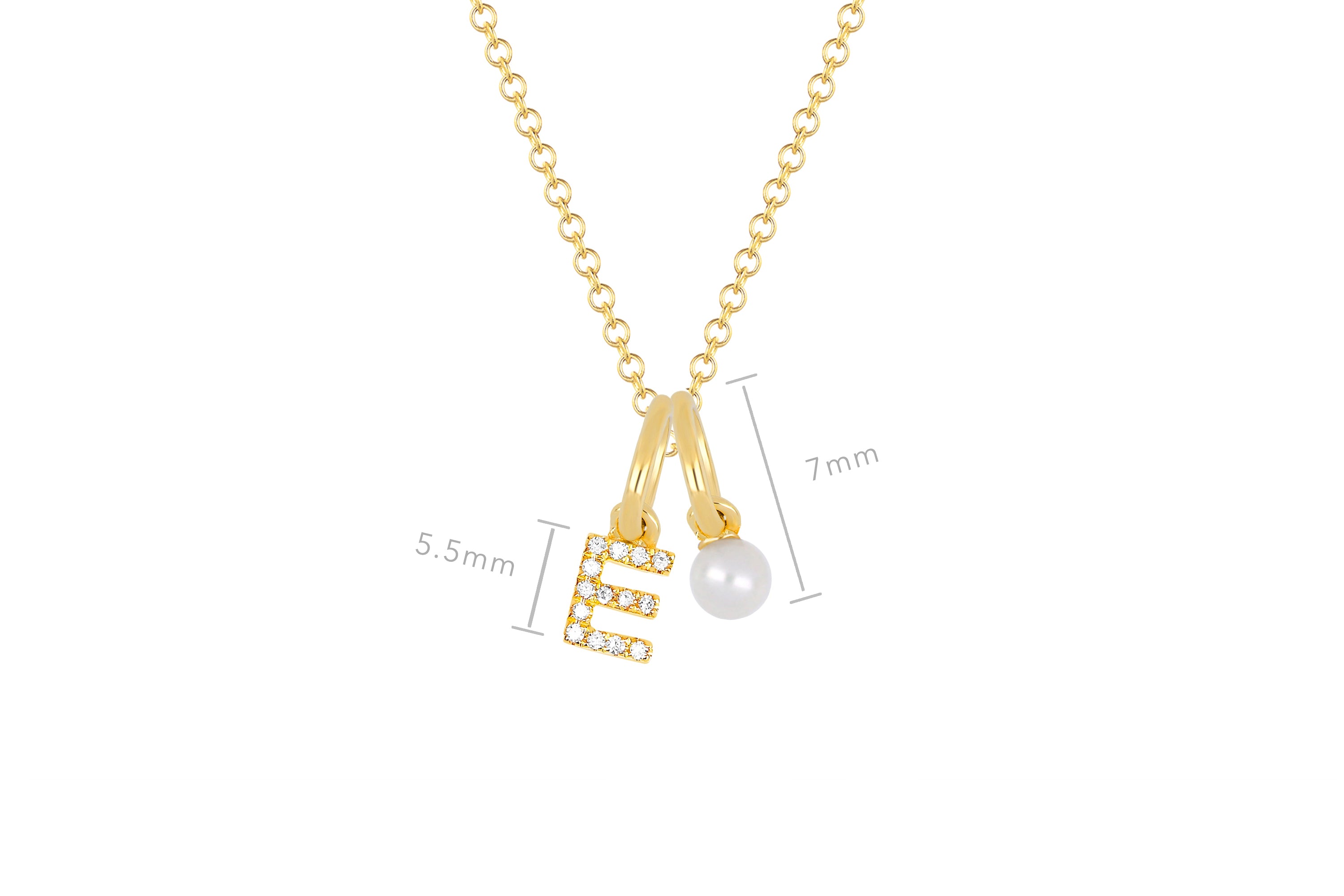 Pearl Birthstone Initial Charm Necklace