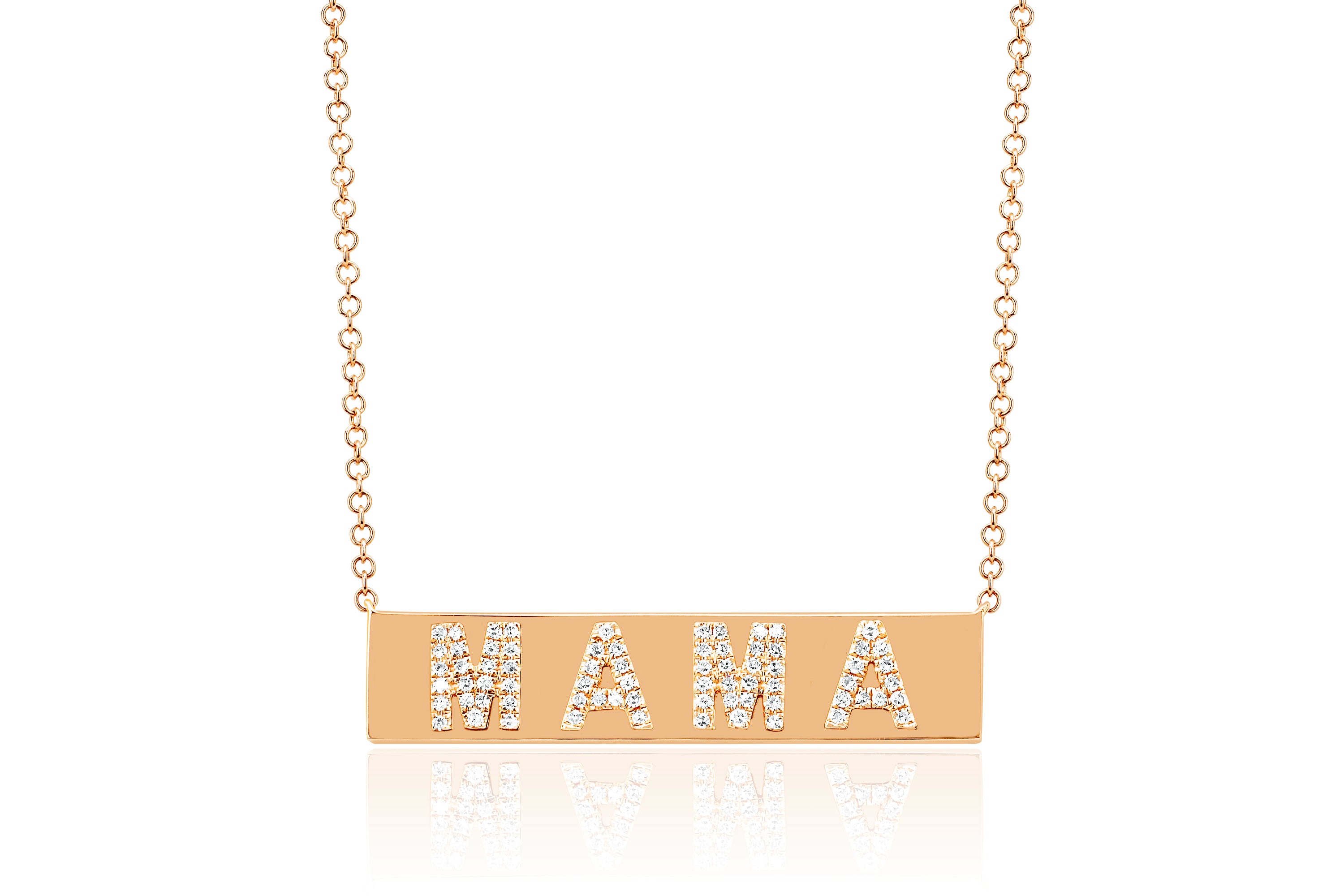 Diamond Mama Nameplate Necklace