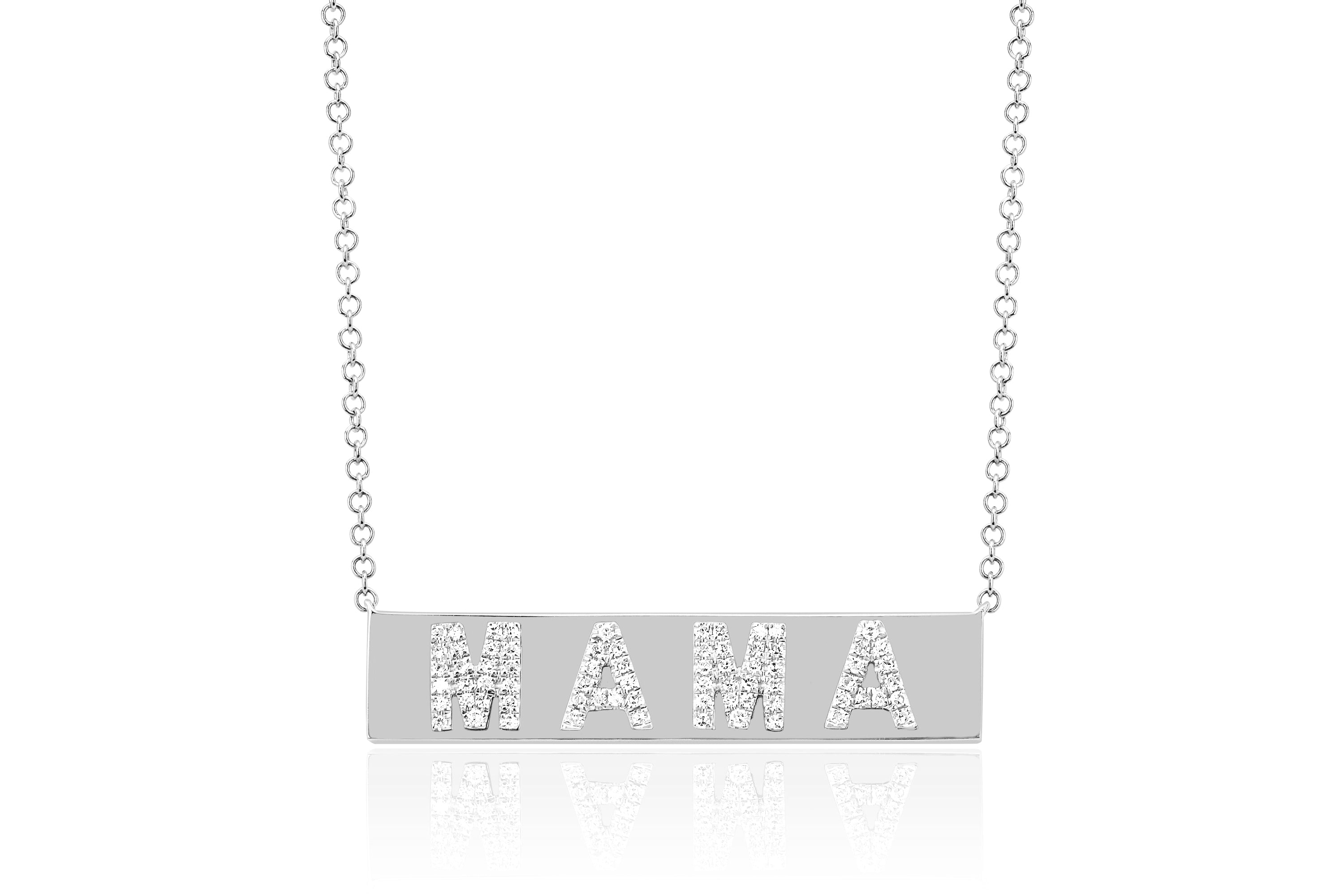 Diamond Mama Nameplate Necklace