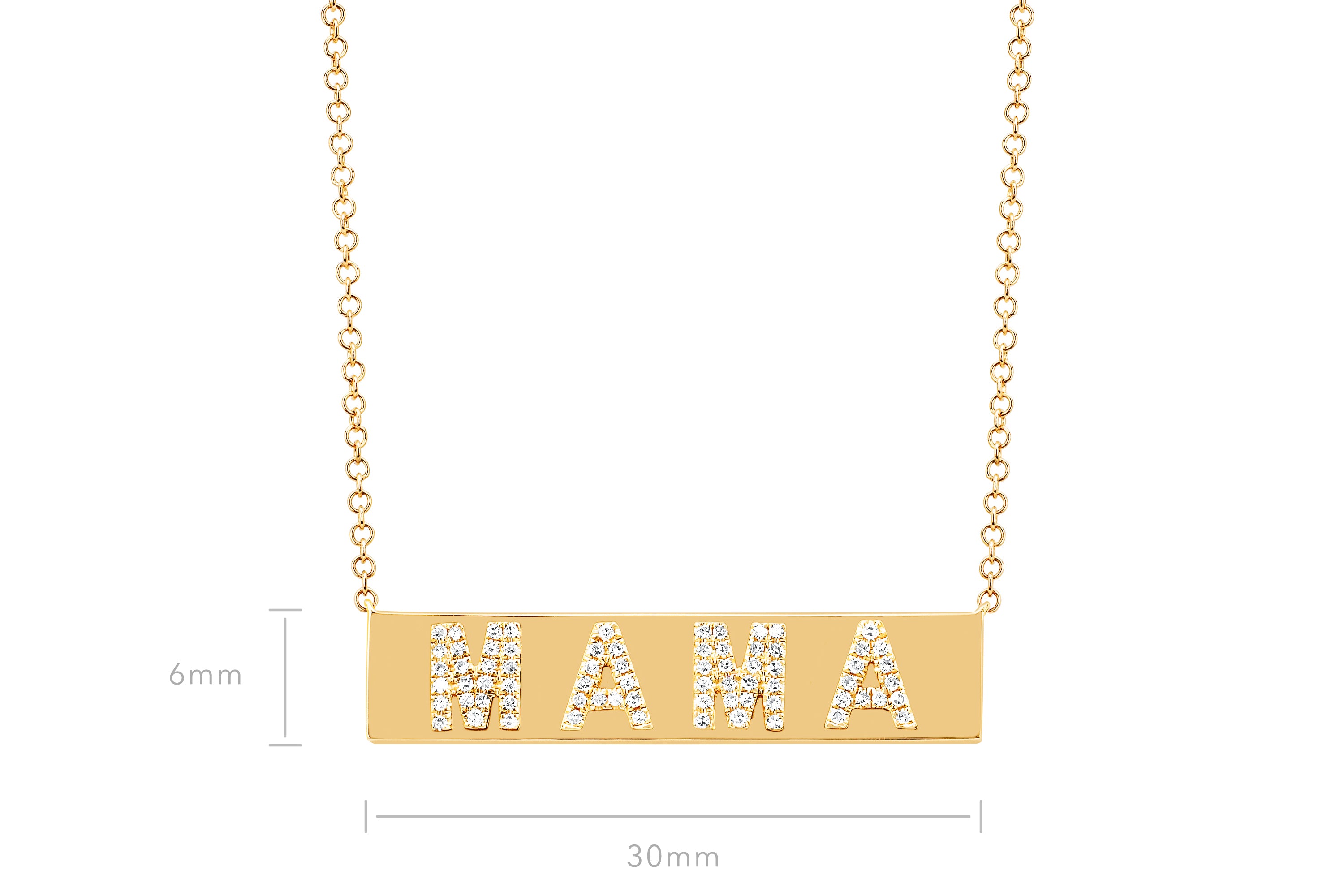 Diamond Mama Nameplate Necklace