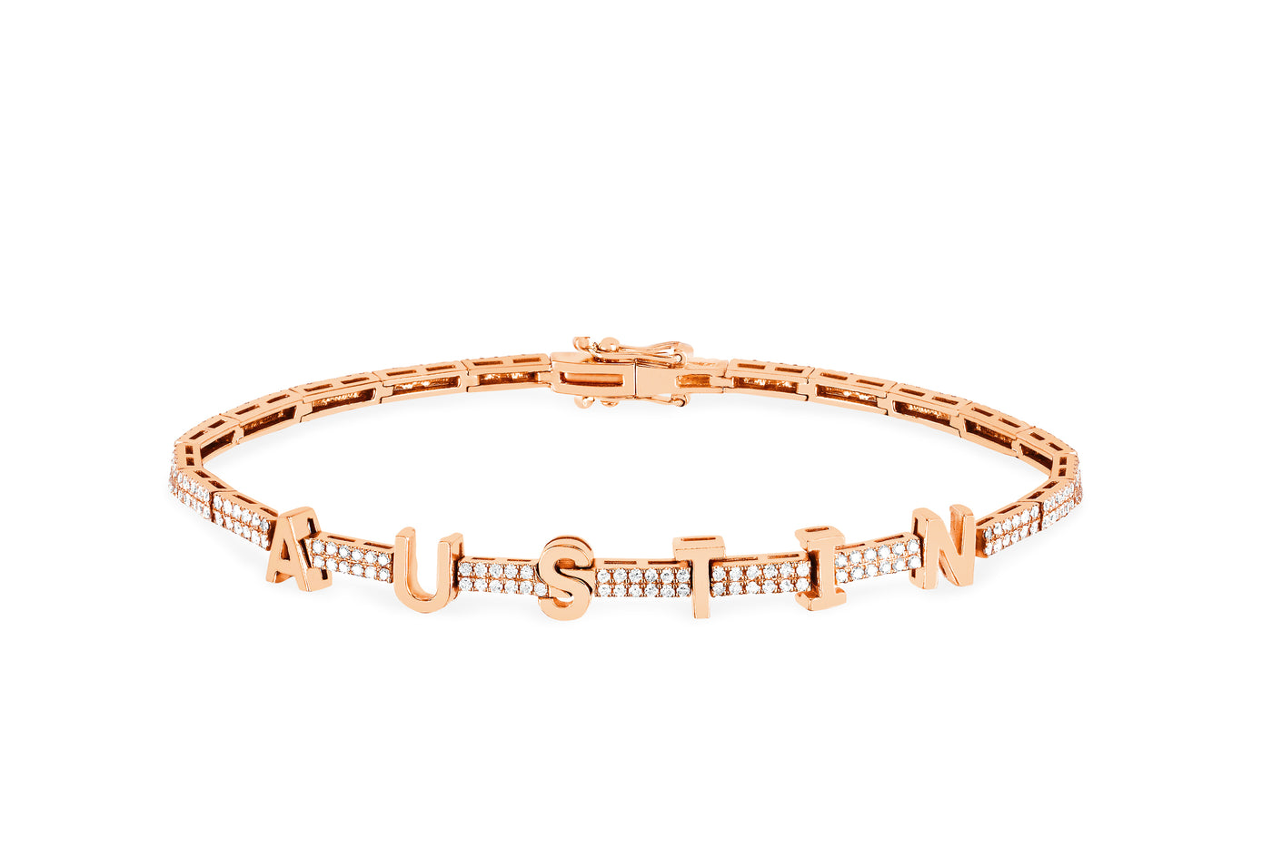 Diamond & Gold Name Eternity Bracelet
