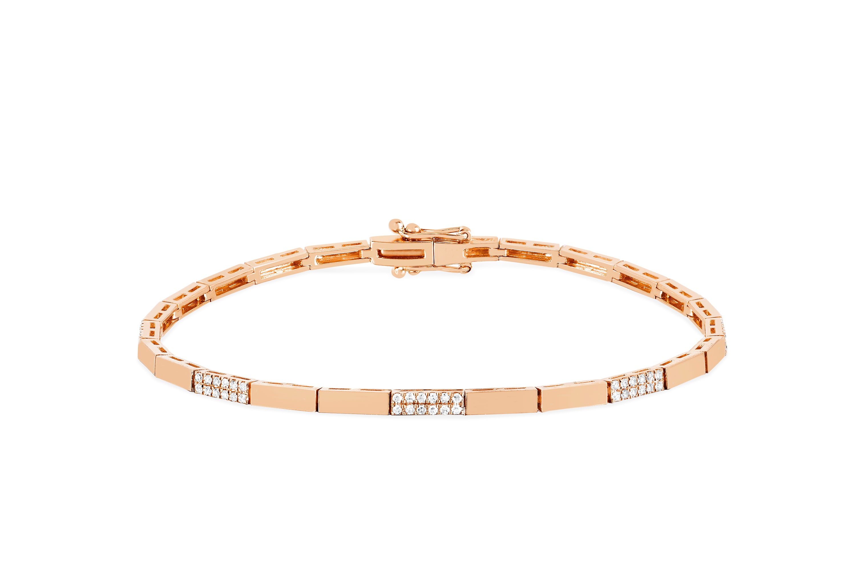 Double Row Diamond & Gold Eternity Bracelet