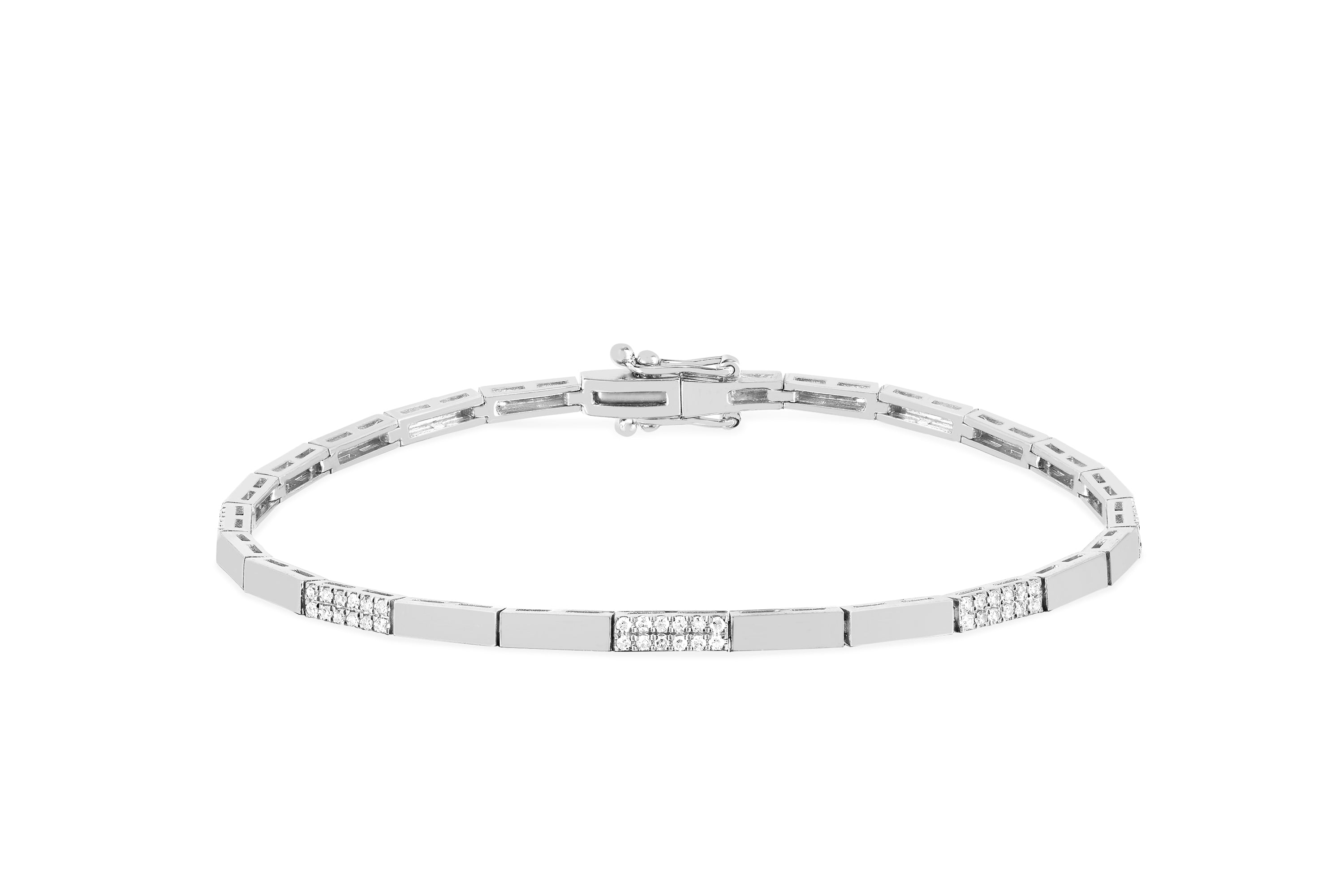 Double Row Diamond & Gold Eternity Bracelet