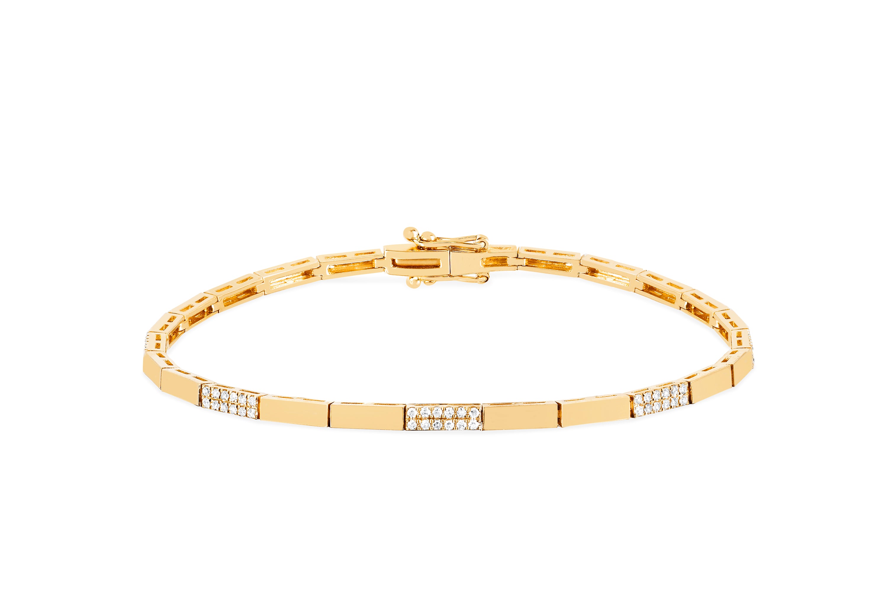 Double Row Diamond & Gold Eternity Bracelet