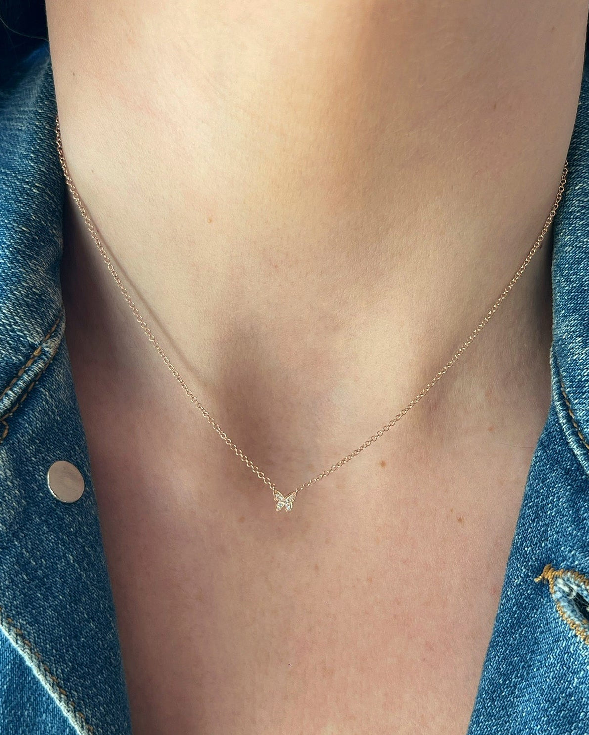 Diamond Baby Butterfly Necklace