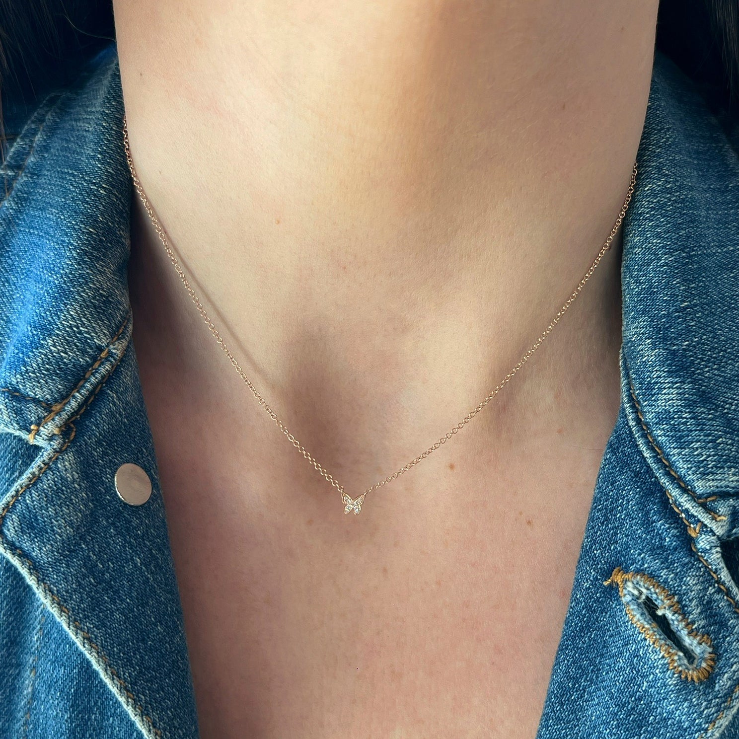 Diamond Baby Butterfly Necklace