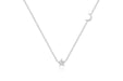 Baby Diamond Star And Gold Moon Necklace in 14k white gold