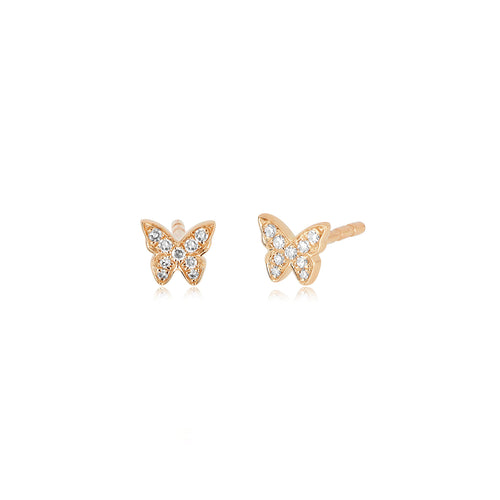 Diamond Baby Butterfly Stud Earring
