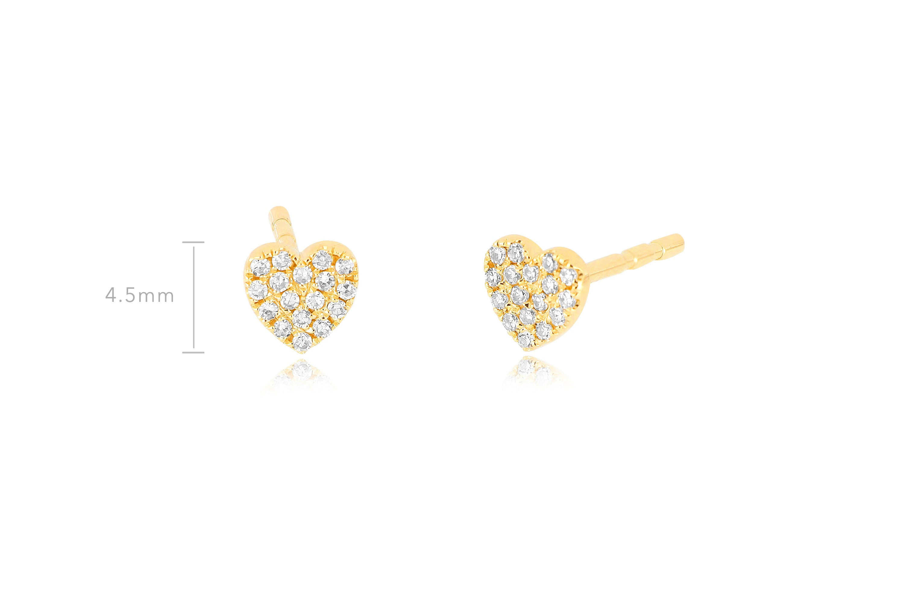 18K Gold Layered Simple Baby Heart Earrings Wholesale Jewelry Supplies Mini 5mm