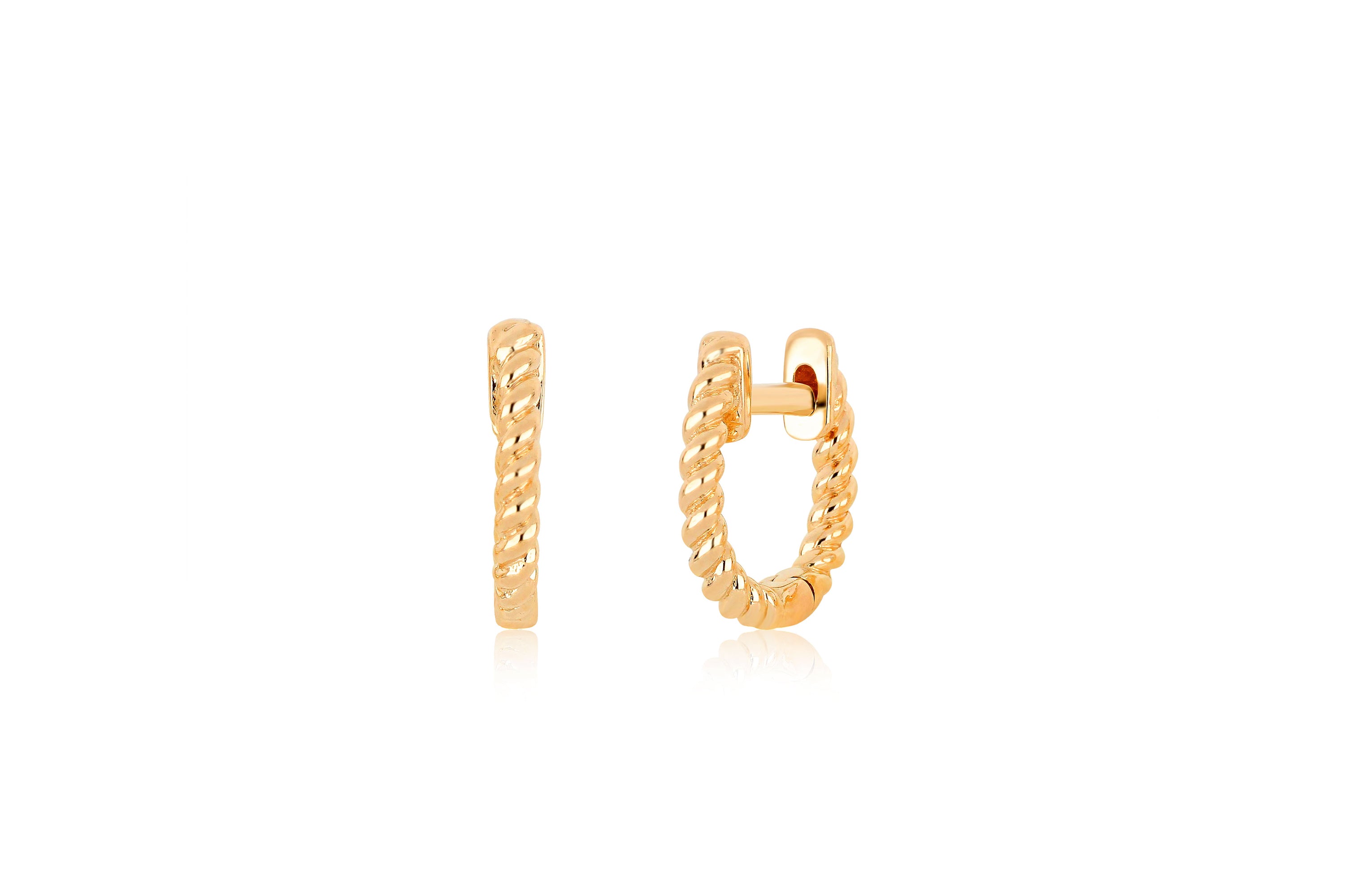 Gold Twist Mini Huggie Earring