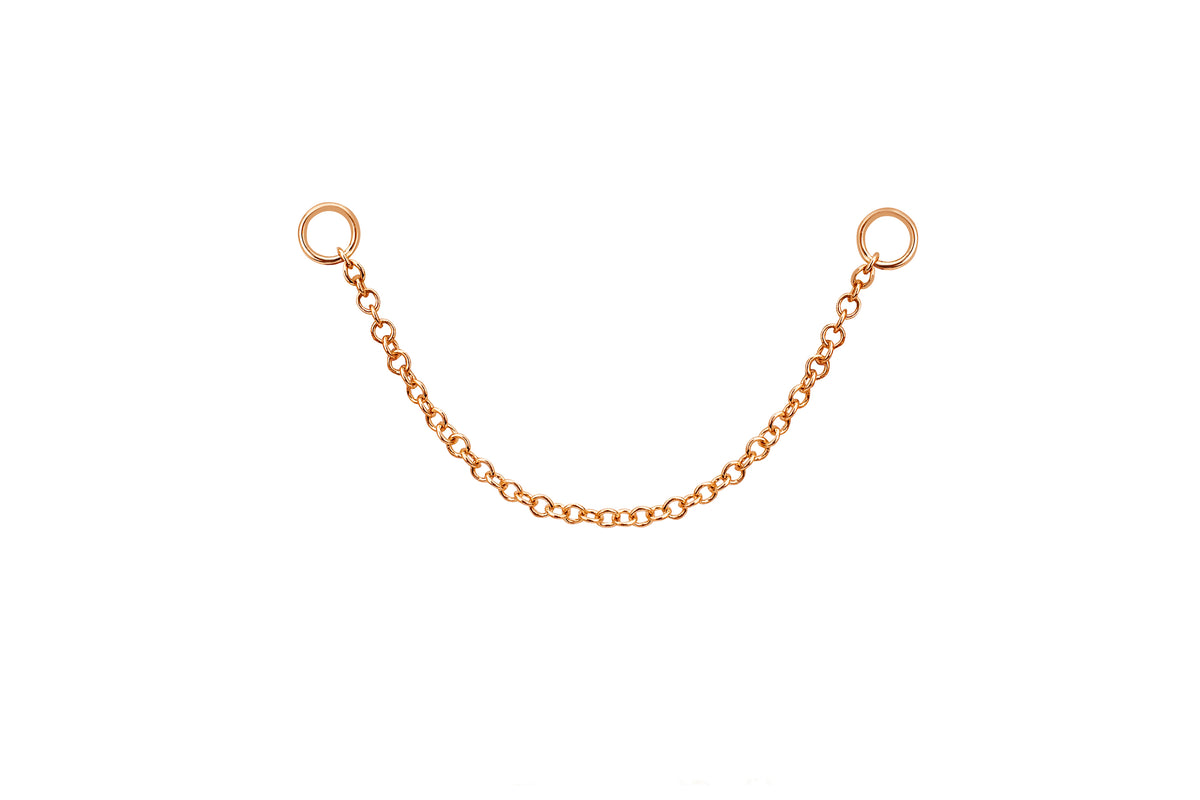 Chain Stud Earring Charm in 14k rose gold