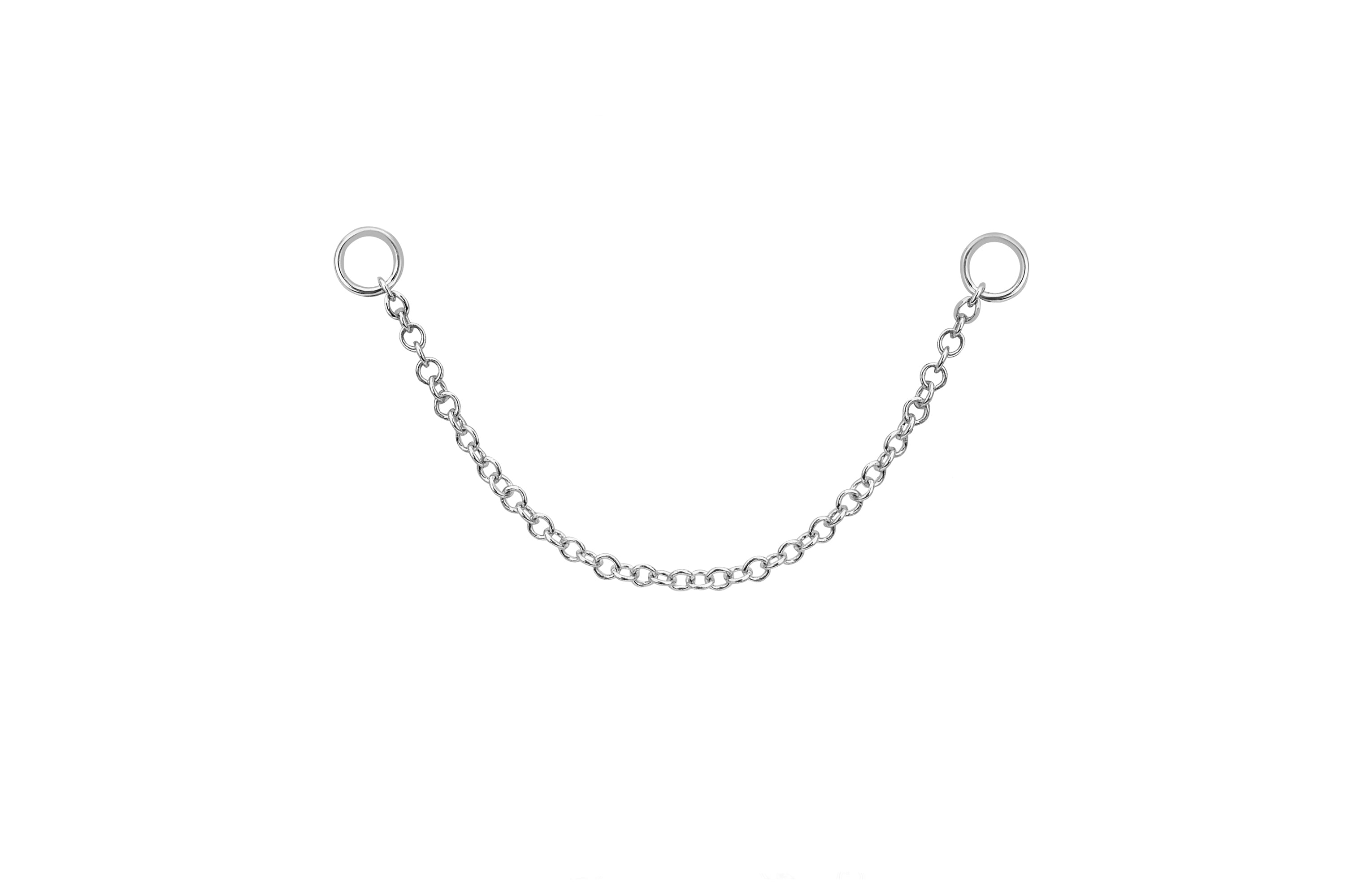 Chain Stud Earring Charm in 14k white gold
