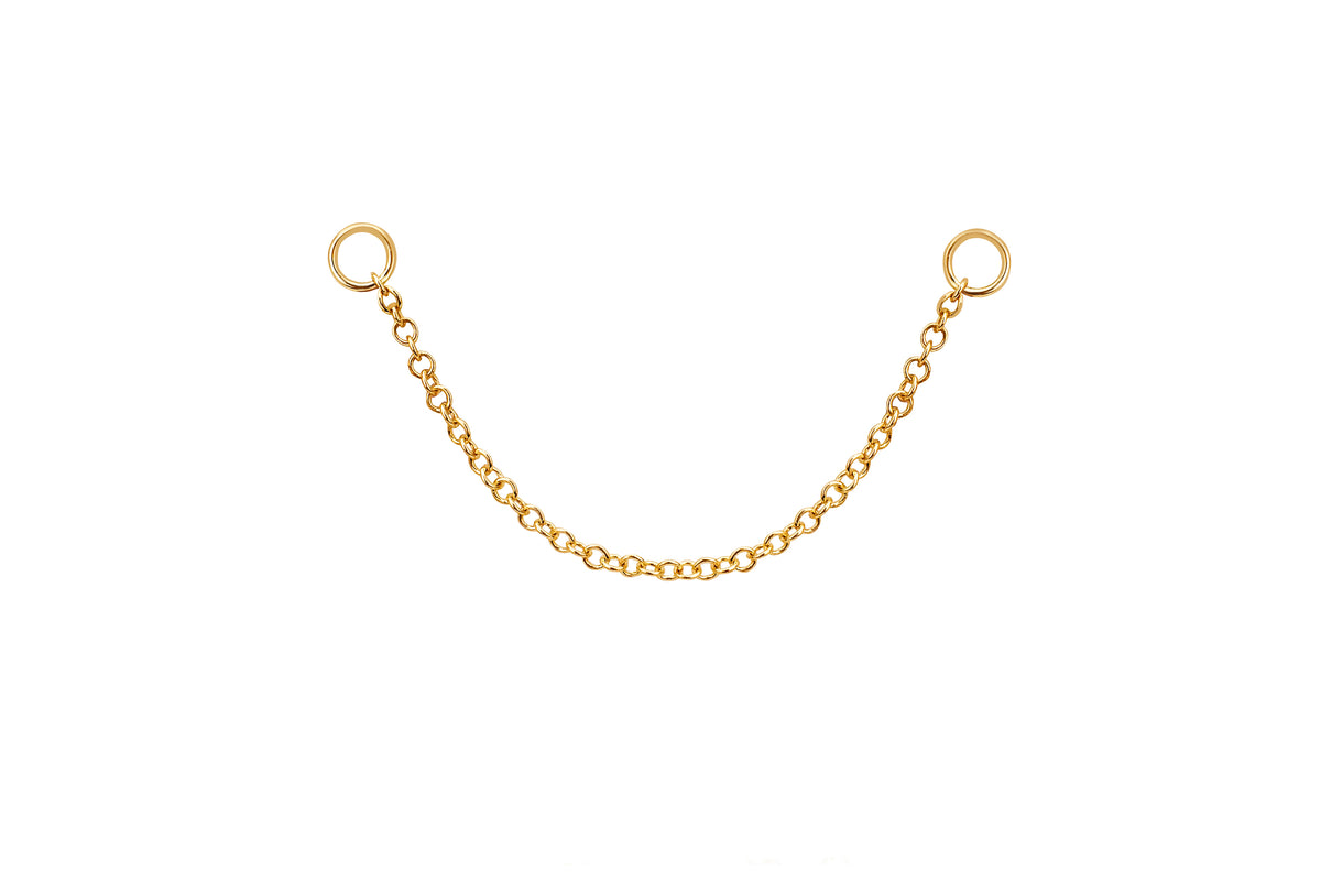 Chain Stud Earring Charm in 14k yellow gold