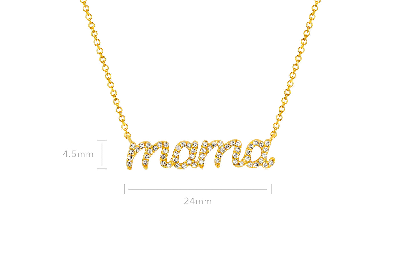 Diamond Script Mama Necklace