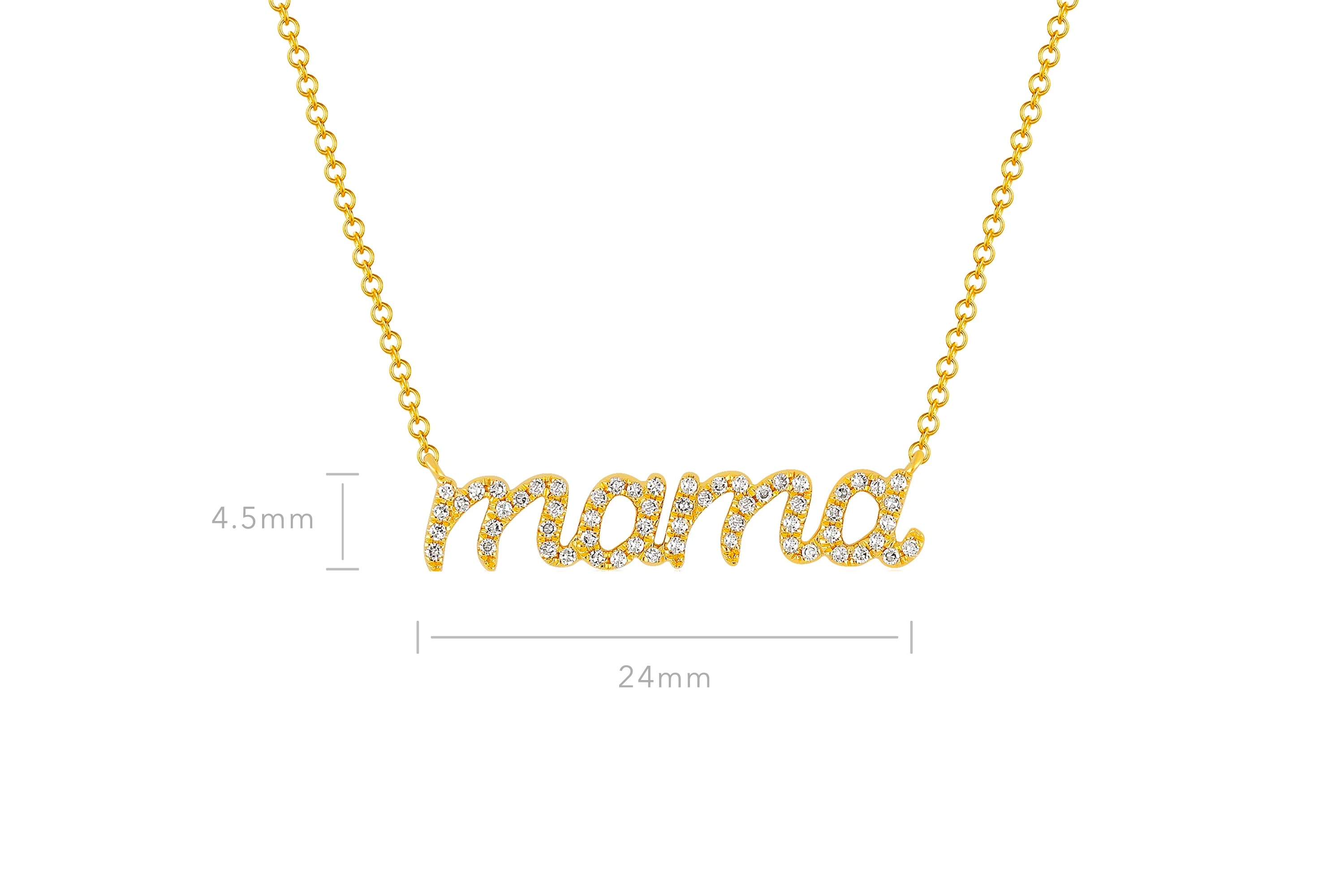 Diamond Script Mama Necklace EF Collection