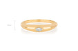 Gold Dome Ring With Diamond Marquise Center in 14k yellow gold with size measurement of 4mm in height