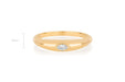 Gold Dome Ring With Diamond Marquise Center in 14k yellow gold with size measurement of 4mm in height