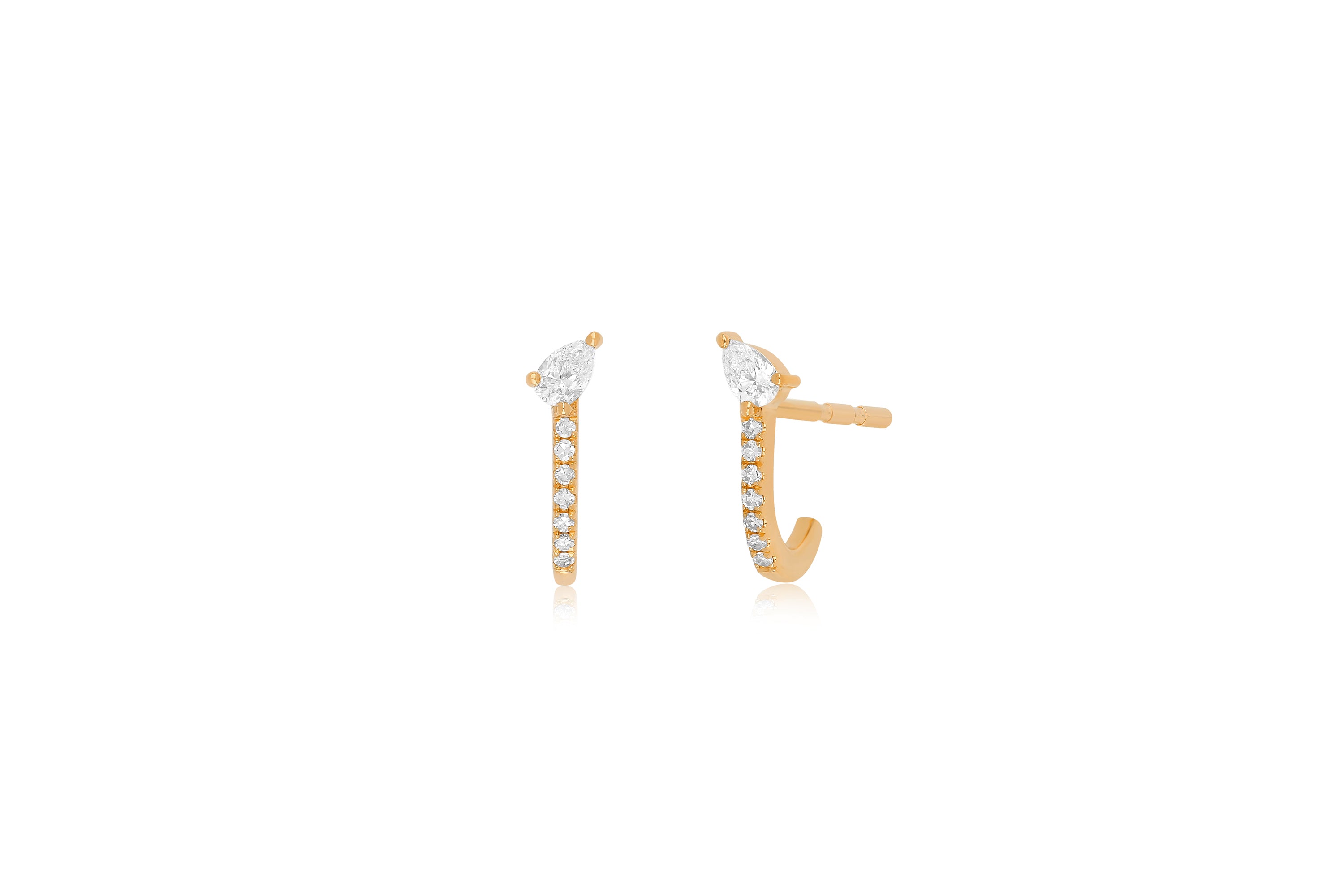 Diamond Pear-fect Huggie Earring in 14k rose gold