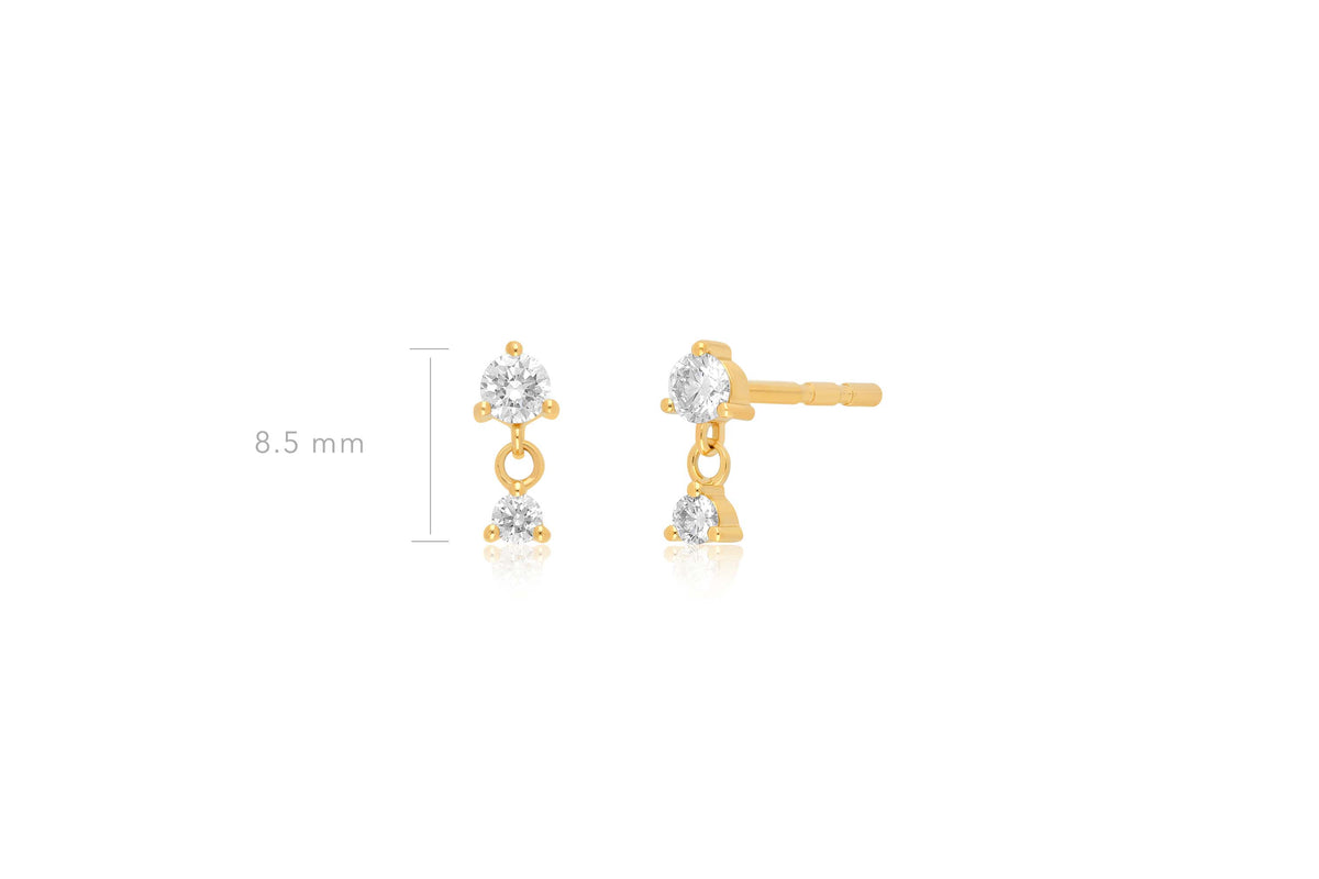 Prong Set Diamond Dangle Stud Earring