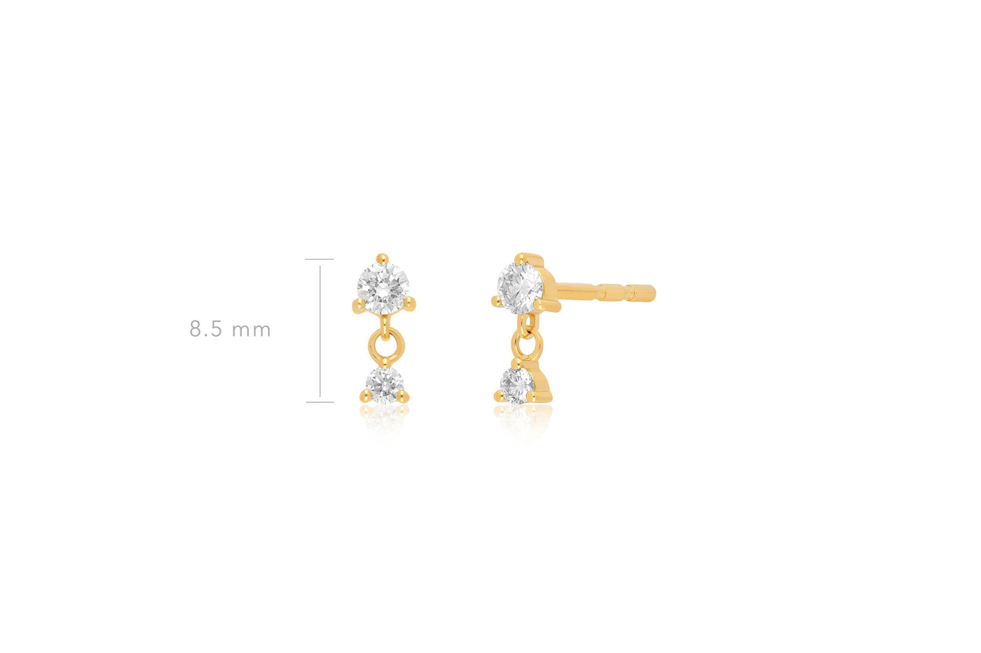 Prong Set Diamond Dangle Stud Earring