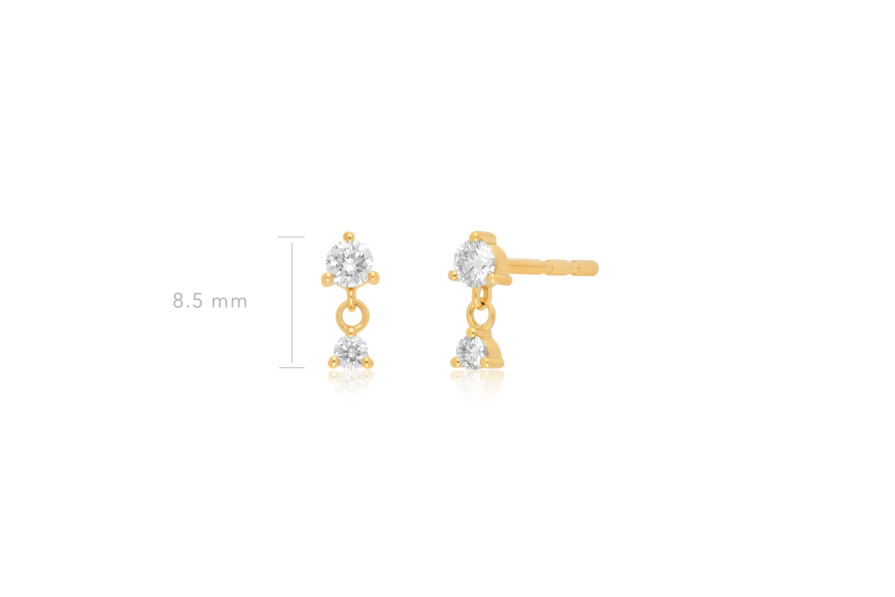 Prong Set Diamond Dangle Stud Earring