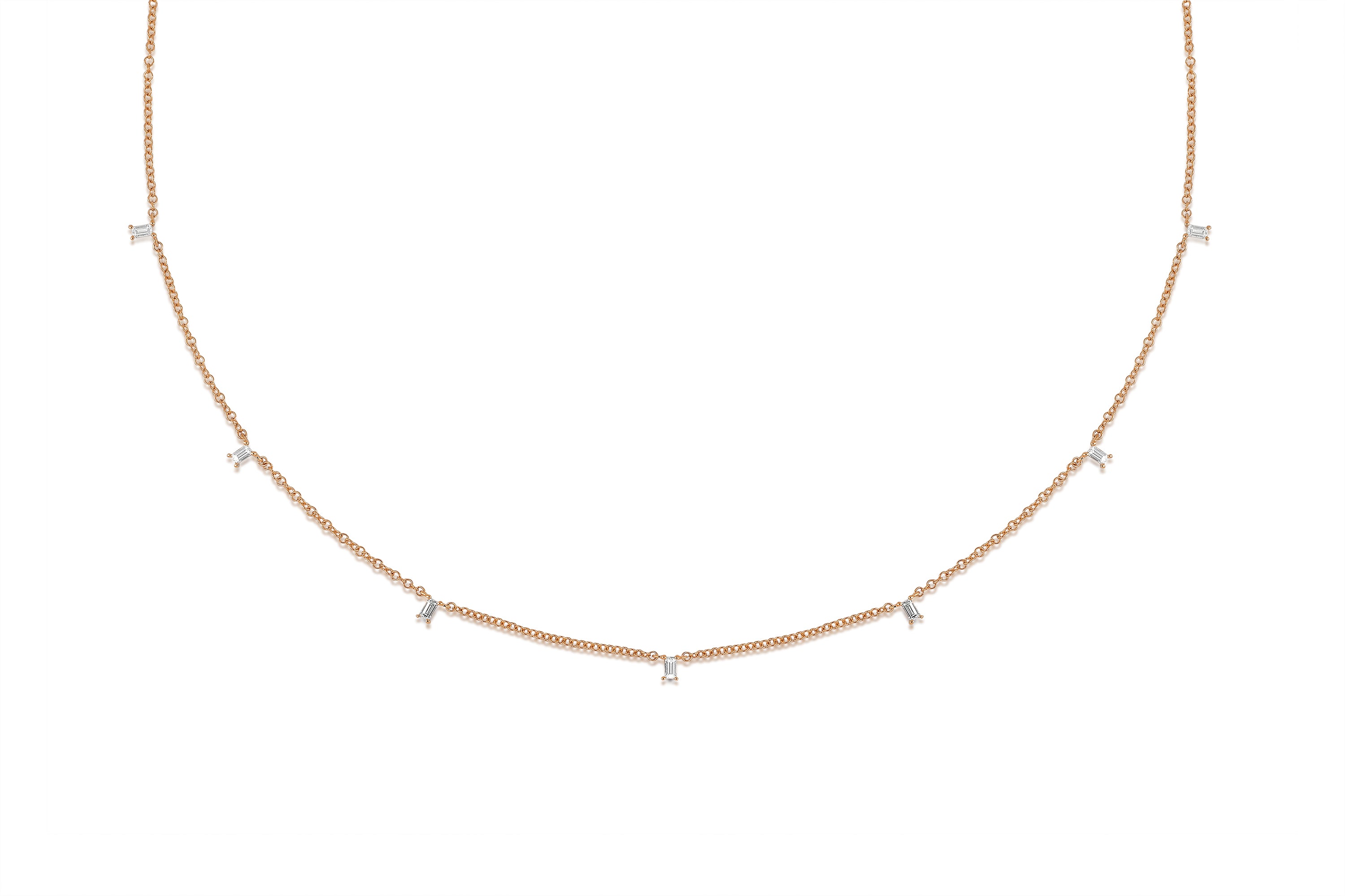 7 Baguette Diamond Necklace