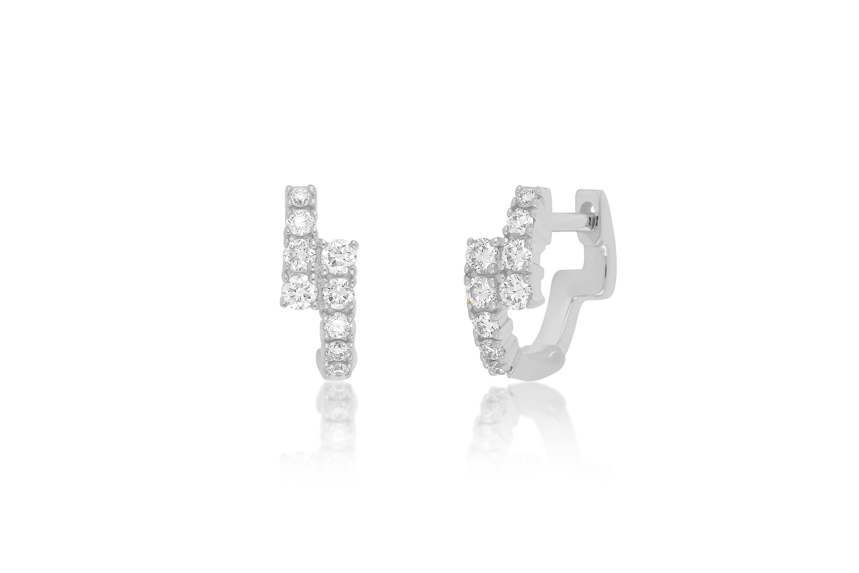 Diamond Marley Mini Huggie Earring in 14k white gold
