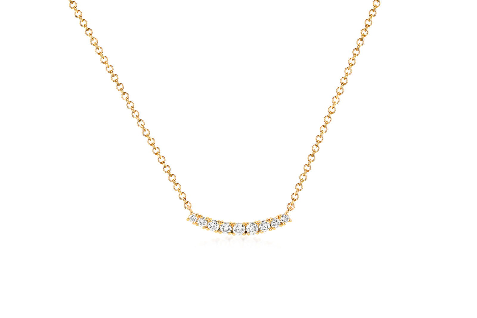 Full Cut Diamond Arc Necklace