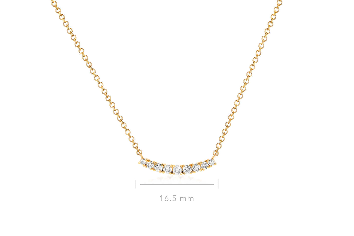 Full Cut Diamond Arc Necklace