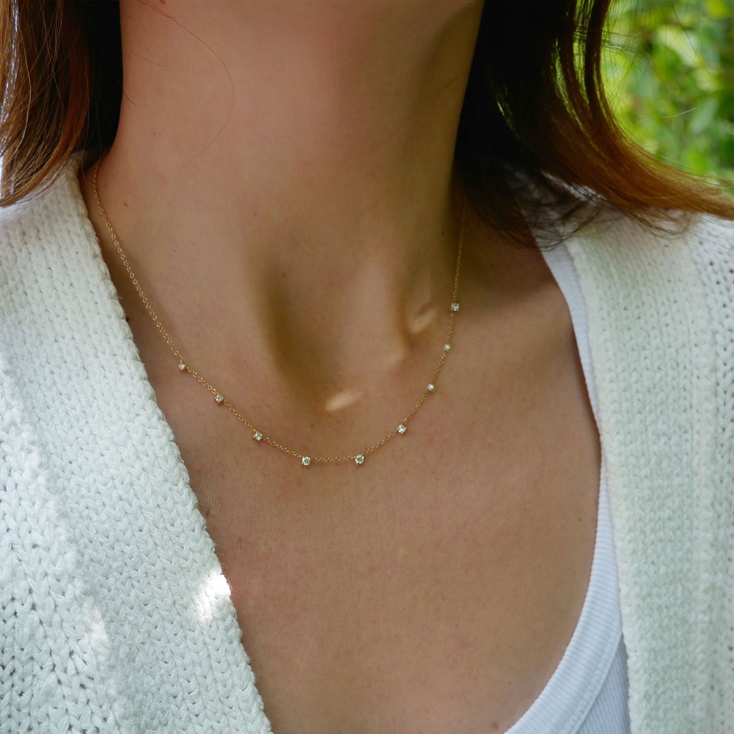 EF Collection Prong Set Diamond Necklace in Yellow Gold at Nordstrom