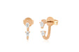 Double Pear Diamond Earring in 14k Rose Gold