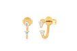Double Pear Diamond Earring in 14k Yellow Gold