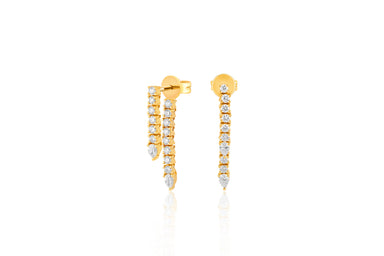 Diamond Teardrop Fringe Earring in 14k Yellow Gold