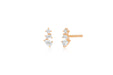 Multi Faceted Diamond Stud Earring in 14k rose gold