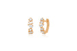 Multi Faceted Diamond Mini Huggie Earring in 14k rose gold