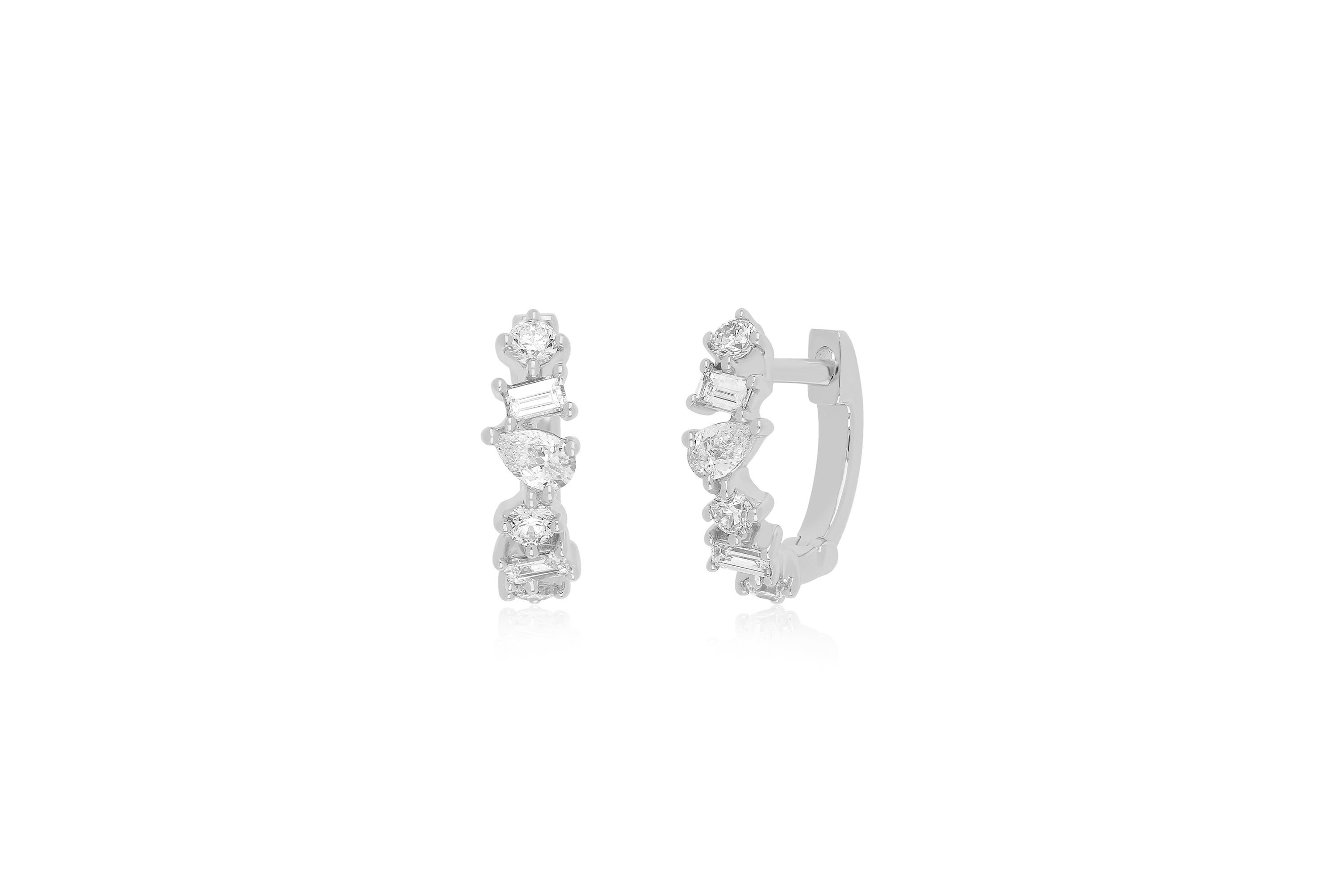 Diamond Multifaceted Mini Huggie Earring - Main Image