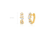 Multi Faceted Diamond Mini Huggie Earring in 14k yellow gold with size measurement of 10mm height
