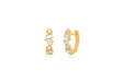 Multi Faceted Diamond Mini Huggie Earring in 14k yellow gold