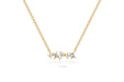 Diamond Multifaceted Mini Bar Necklace in 14k yellow gold with 11mm measurement of pendant