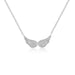 14k (karat) white gold necklaces with double angel wings encrusted with diamonds