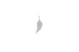 14k (karat) white gold single angel wing necklace charm measuring 10.5 mm in height and 6.5 mm in width.
