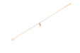 14k (karat) rose gold 8-inch anklet with one singular angel wing covered in 30 round diamonds.
