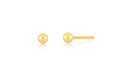 14k (karat) yellow gold ball stud earring measuring 3mm in height and width