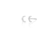 14k (karat) white gold miniature stud earrings with crescent moon shape encrusted in diamonds