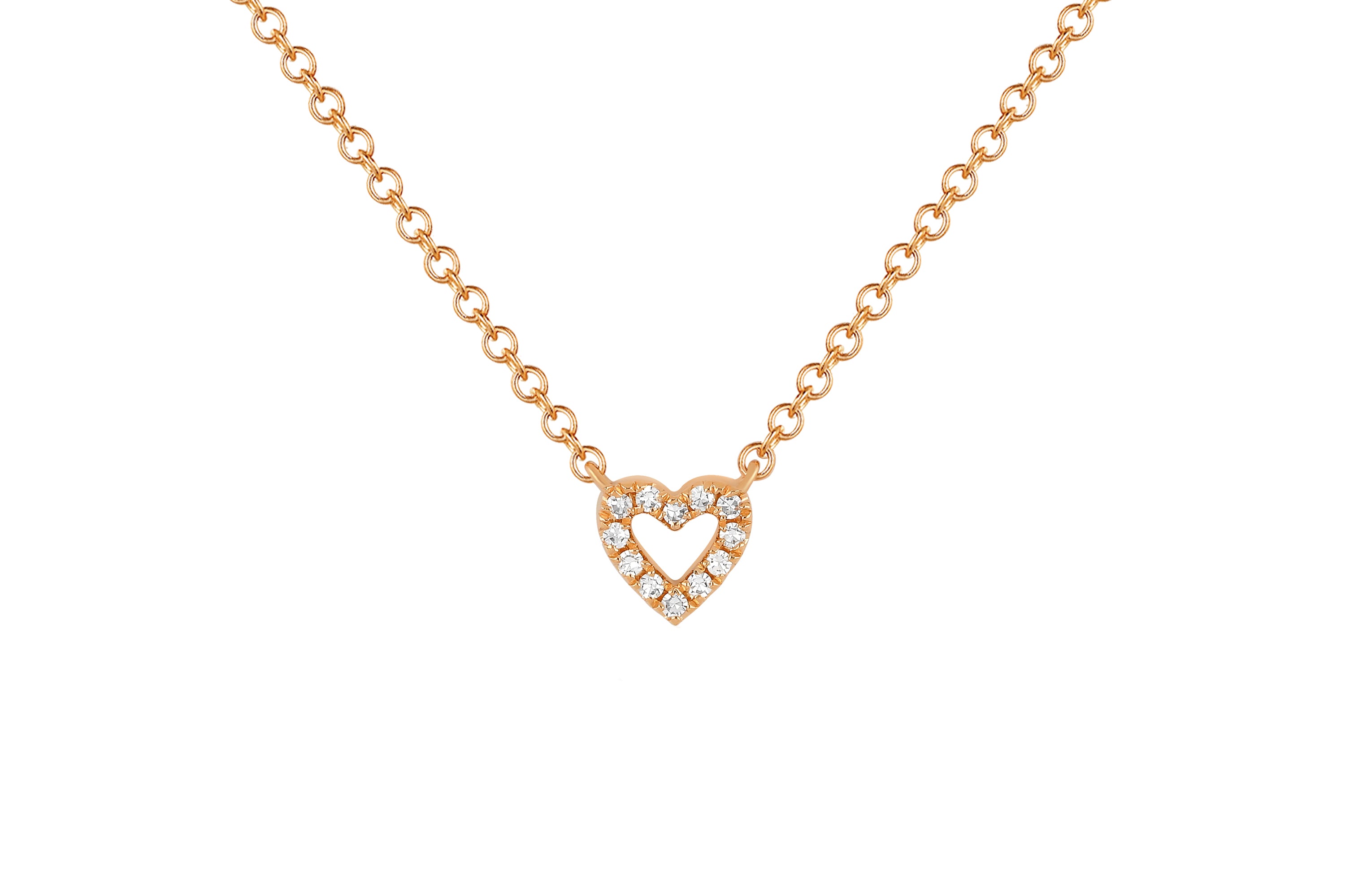 Diamond Baby Open Heart Necklace