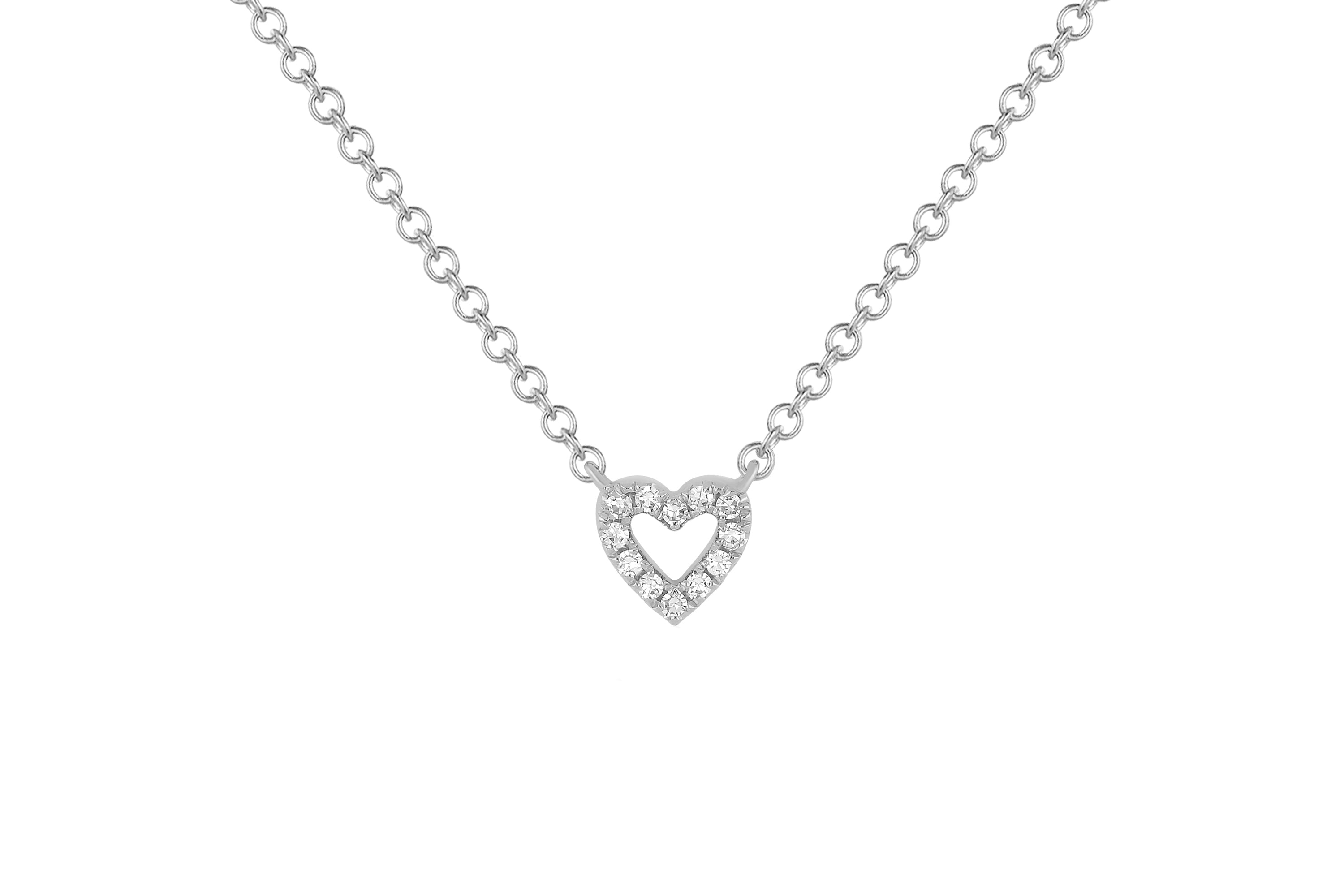 Diamond Baby Open Heart Necklace