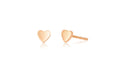 14k (karat) rose gold tiny heart stud earring with butterfly post backs.