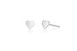 14k (karat) white gold tiny heart stud earring with butterfly post backs.